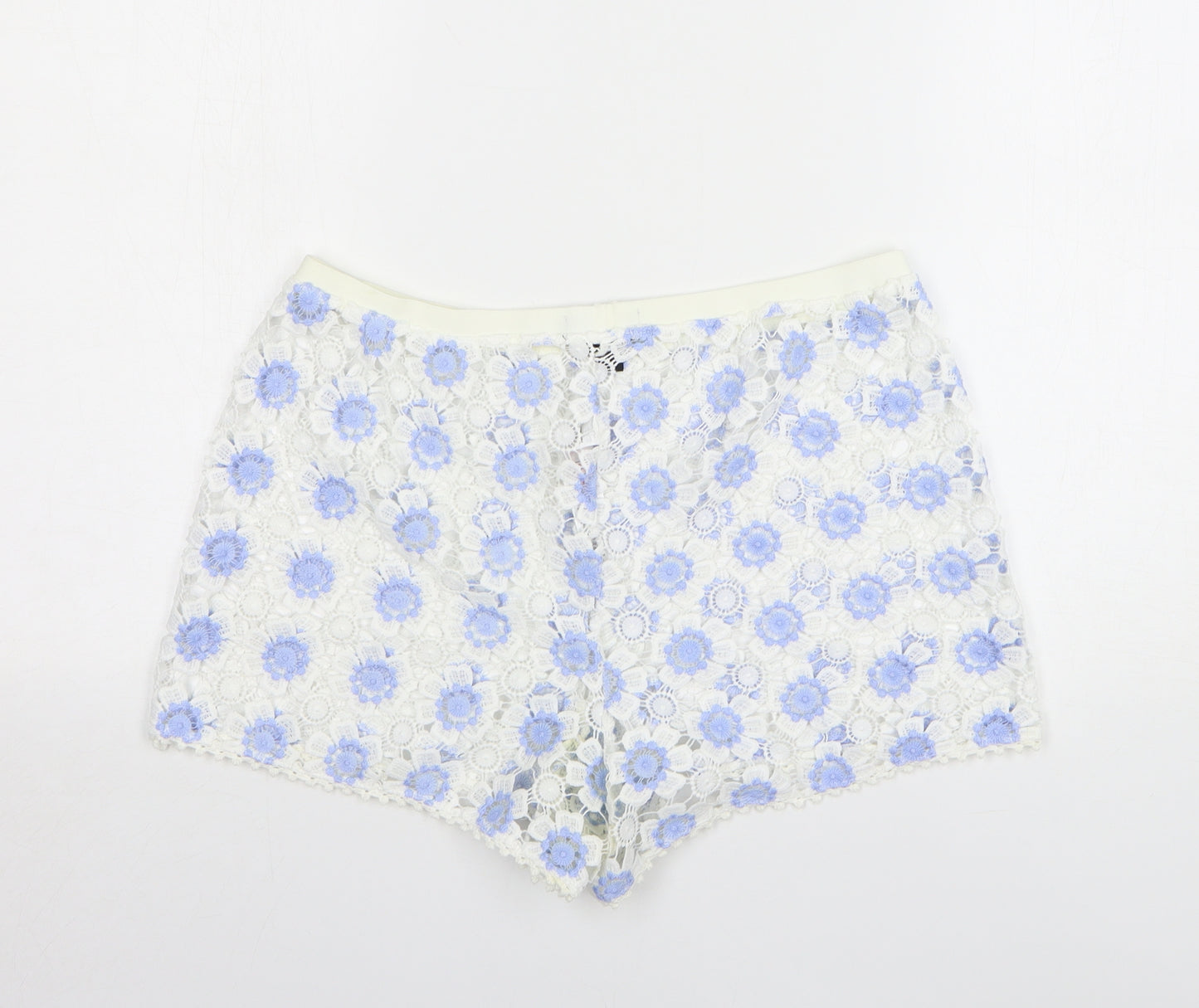 Atmosphere Womens White Floral Polyester Mom Shorts Size M L4 in Regular