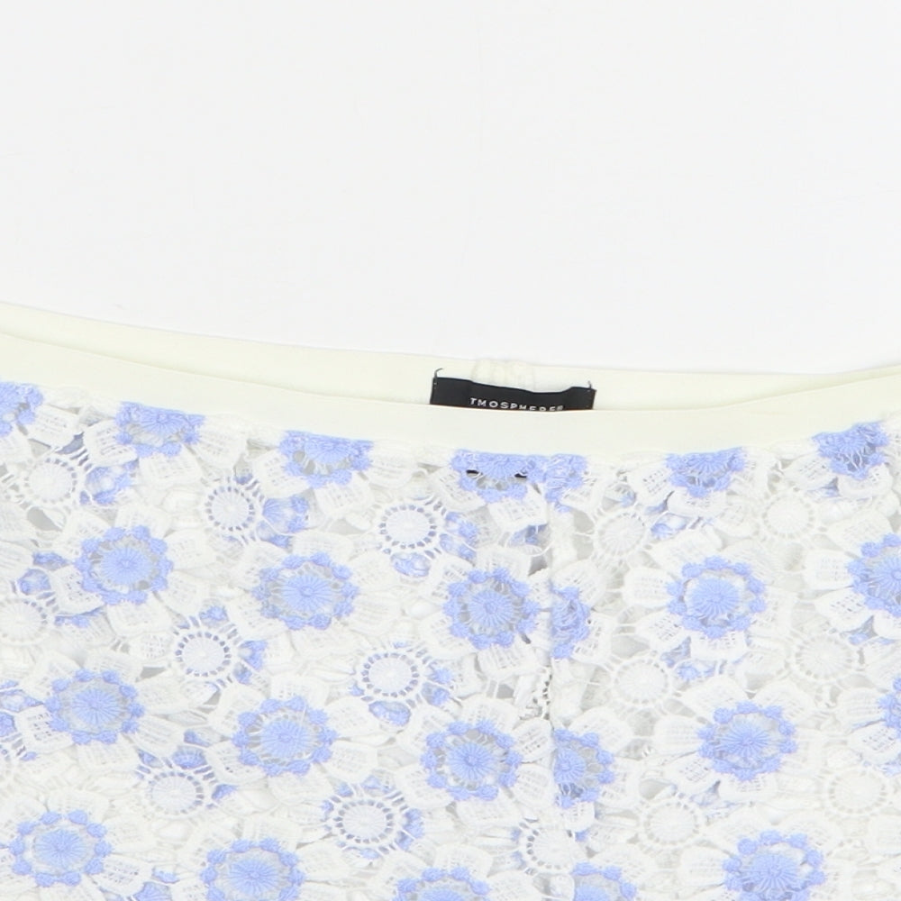 Atmosphere Womens White Floral Polyester Mom Shorts Size M L4 in Regular
