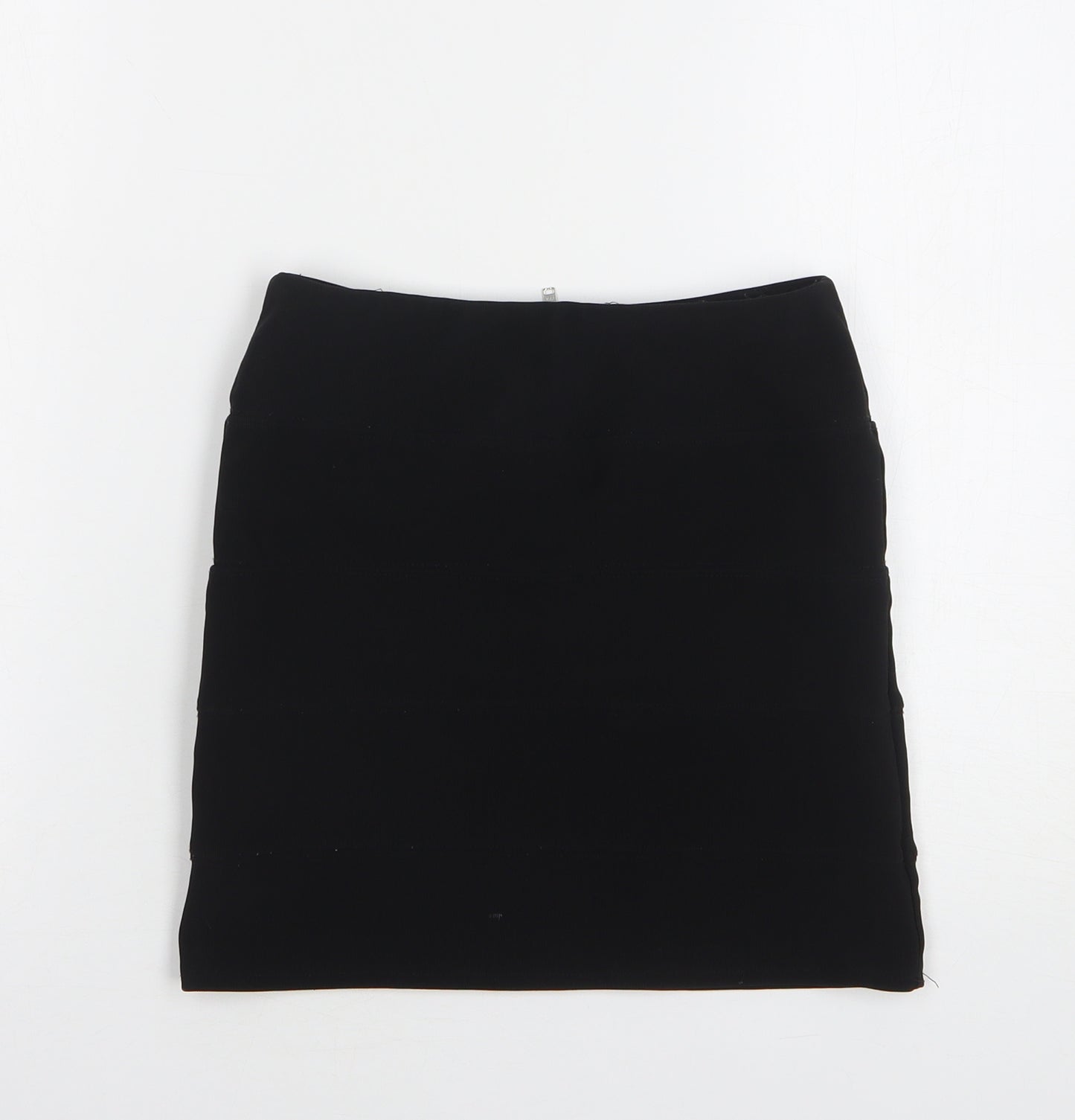 Topshop Womens Black Polyester Mini Skirt Size 8 Zip