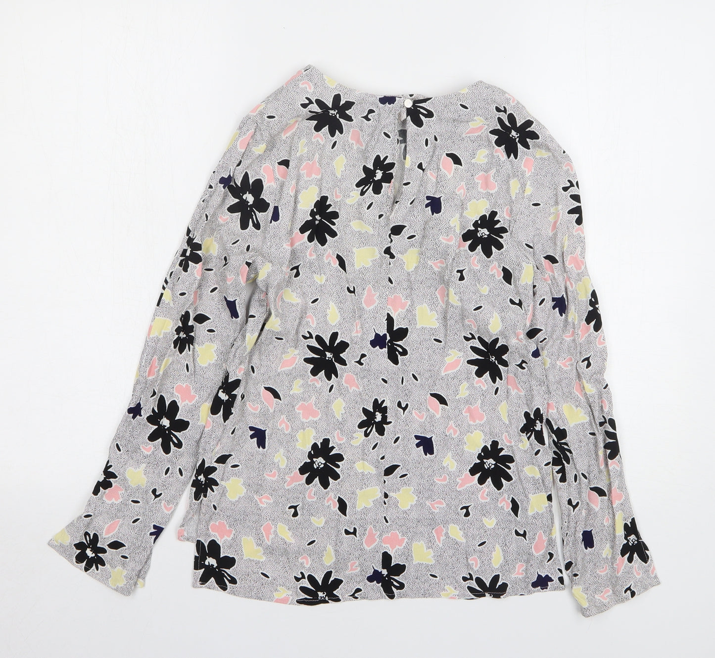 Warehouse Womens Multicoloured Floral Viscose Basic Blouse Size 6 Round Neck