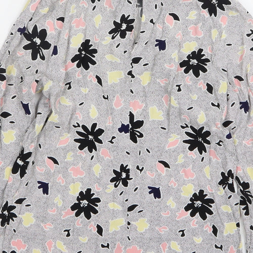 Warehouse Womens Multicoloured Floral Viscose Basic Blouse Size 6 Round Neck
