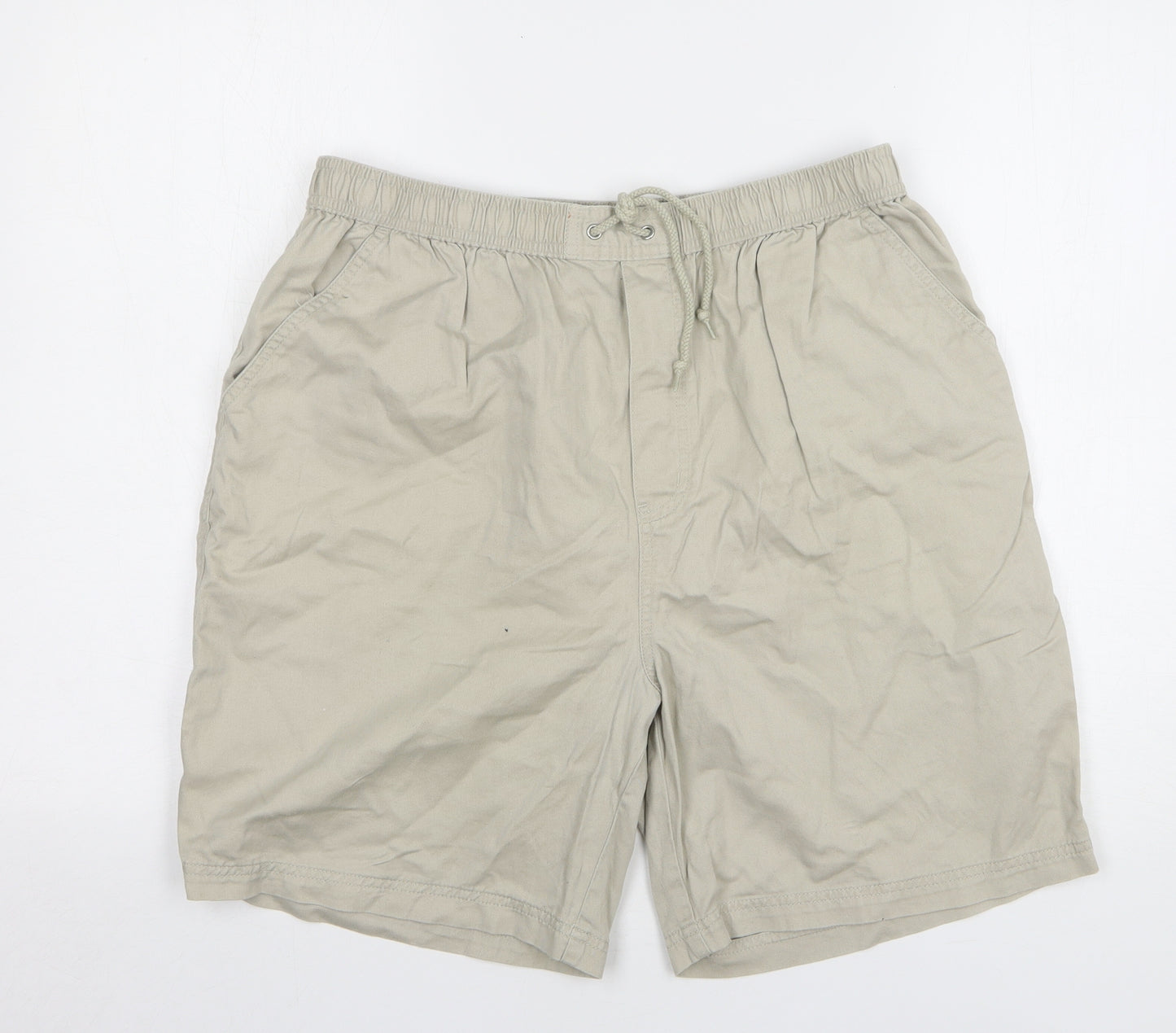 George Mens Beige Cotton Chino Shorts Size L L8 in Regular Drawstring