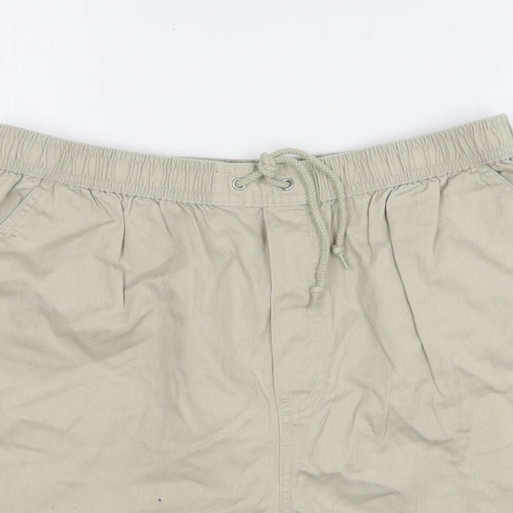 George Mens Beige Cotton Chino Shorts Size L L8 in Regular Drawstring