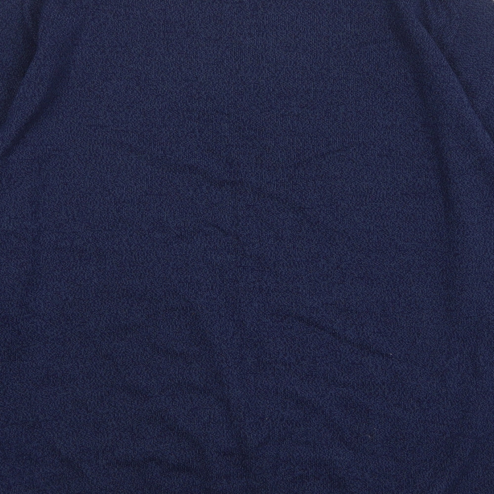 George Mens Blue Round Neck Acrylic Pullover Jumper Size XL