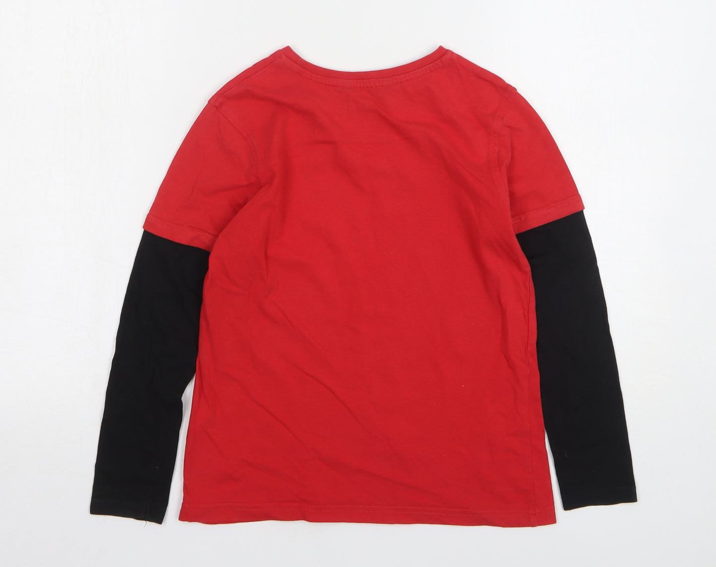 George Boys Red Cotton Basic T-Shirt Size 9-10 Years Round Neck - Awesome