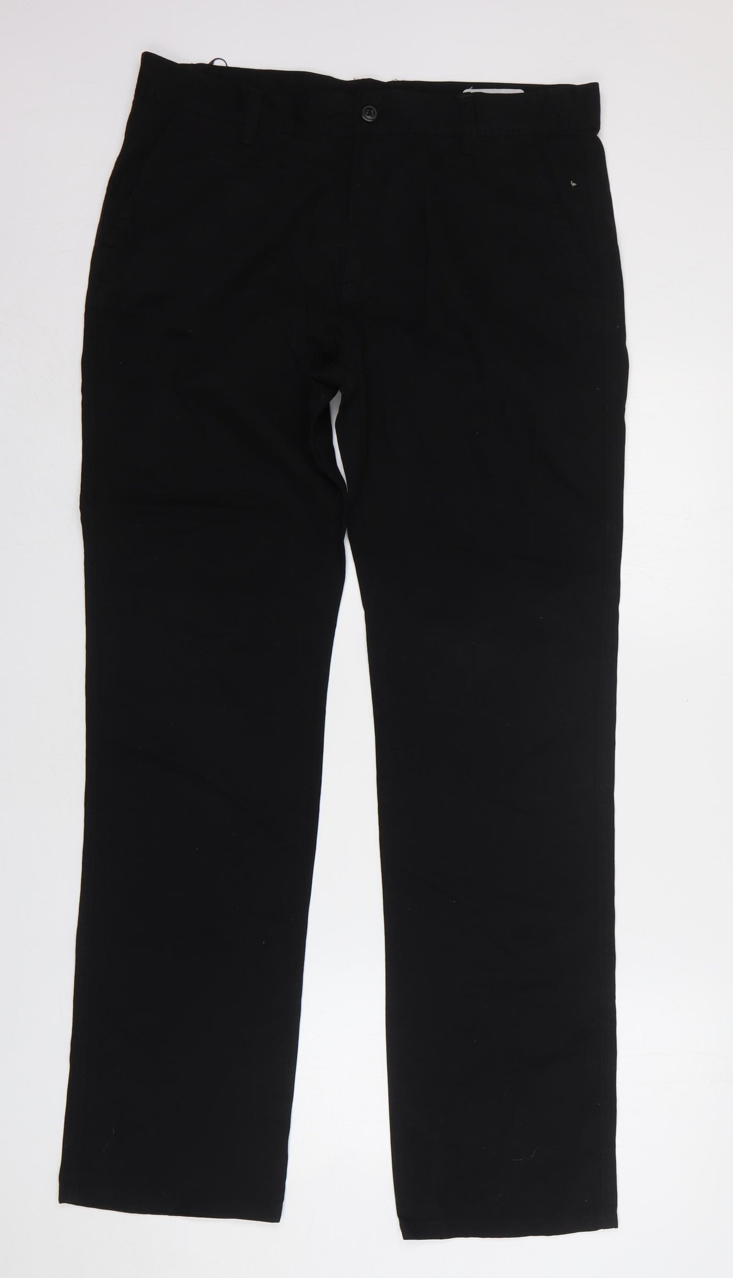 Denim & Co. Womens Black Cotton Chino Trousers Size 34 in L34 in Regular