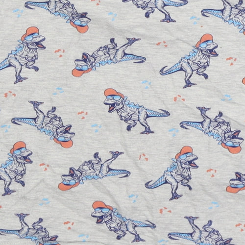 Nutmeg Boys Grey Geometric Cotton Basic T-Shirt Size 2-3 Years Round Neck Pullover