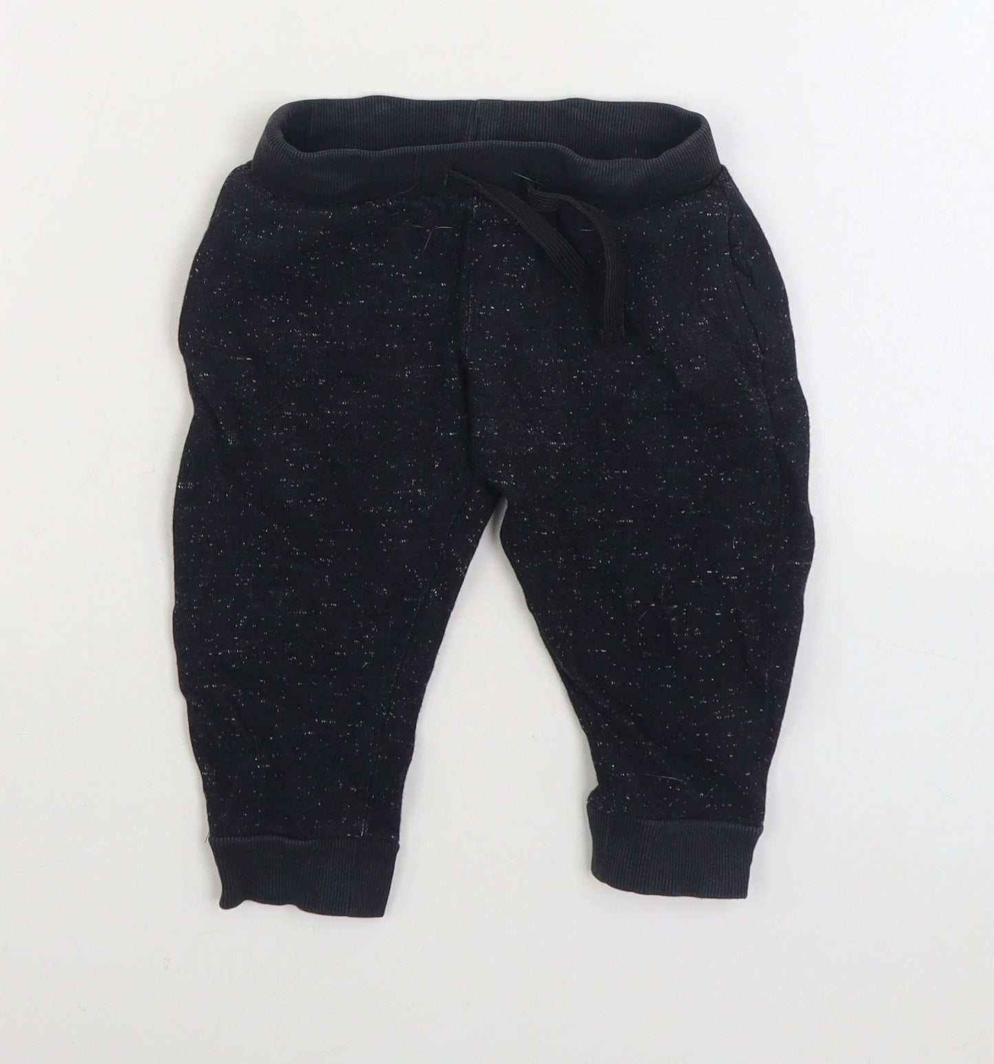 Pep&Co Boys Black Cotton Jogger Trousers Size 2-3 Years Regular Tie