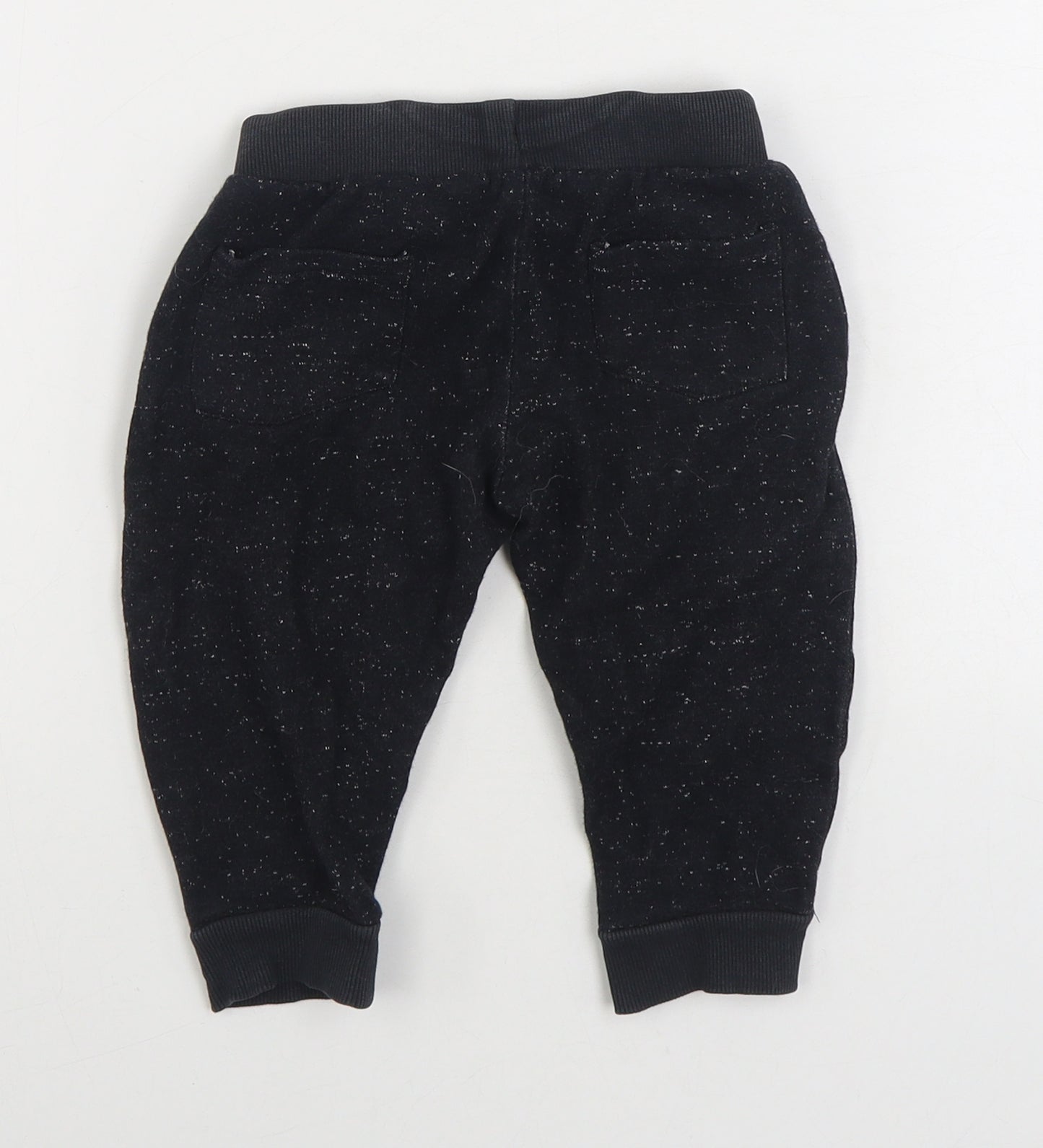 Pep&Co Boys Black Cotton Jogger Trousers Size 2-3 Years Regular Tie