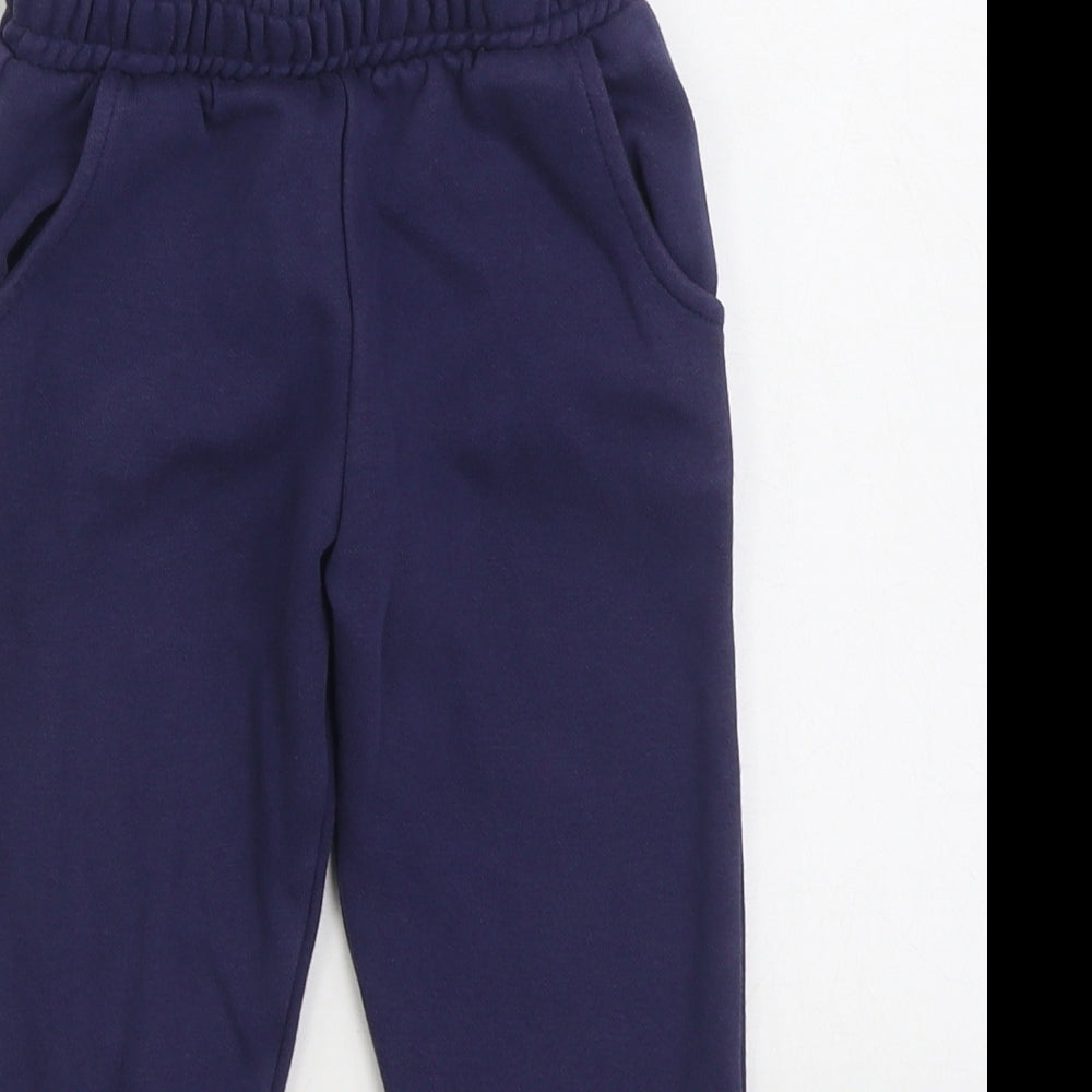 F&F Boys Blue Cotton Jogger Trousers Size 2-3 Years Regular