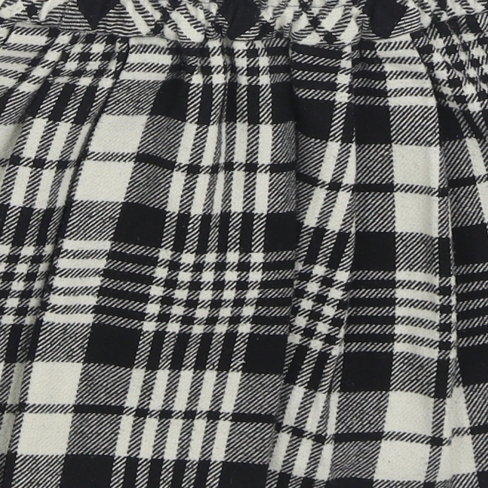 George Girls Black Plaid Polyester Pleated Skirt Size 6-7 Years Tie