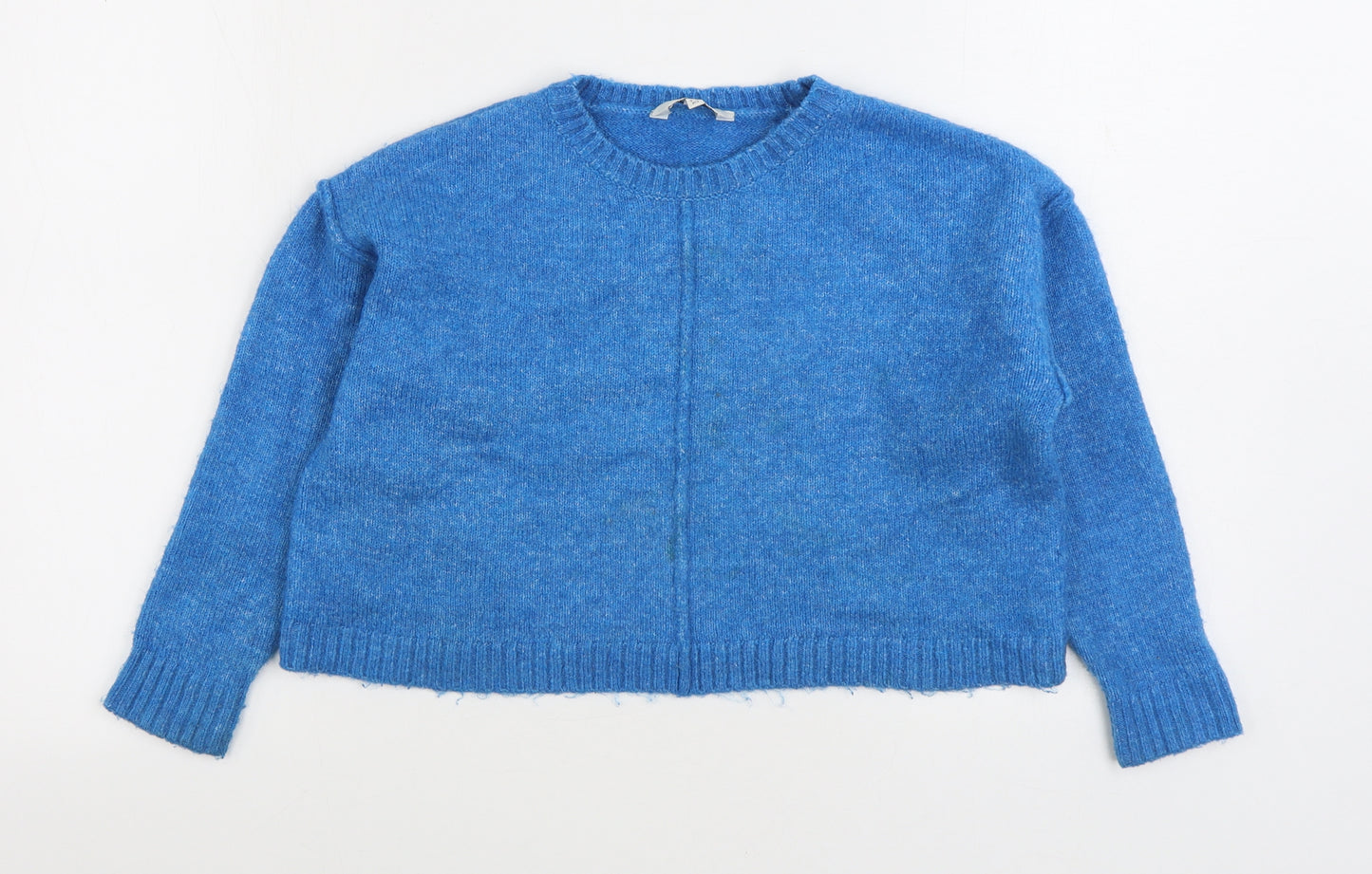 Mis E-Vie Girls Blue Round Neck Acrylic Pullover Jumper Size 9-10 Years Pullover
