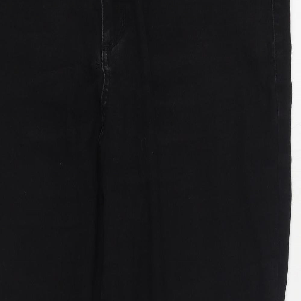 F&F Womens Black Cotton Bootcut Jeans Size 20 L30 in Regular Zip