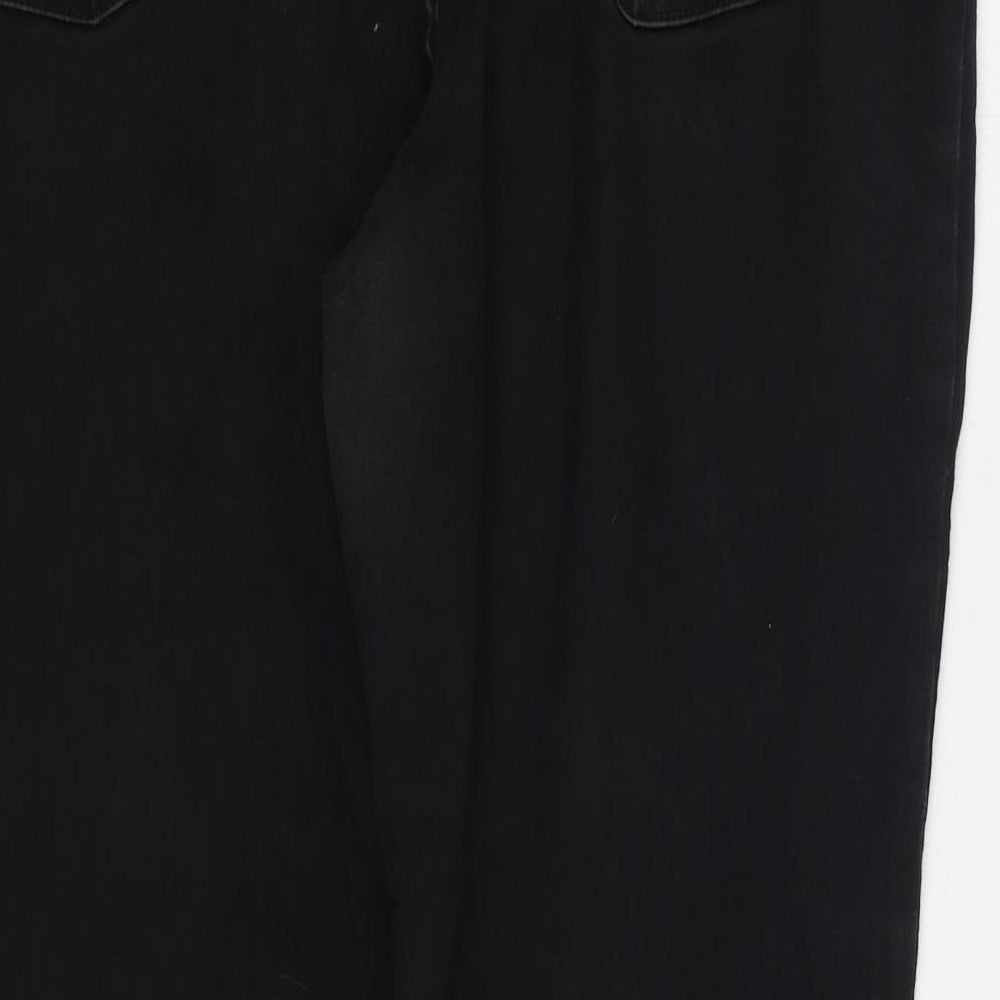 F&F Womens Black Cotton Bootcut Jeans Size 20 L30 in Regular Zip