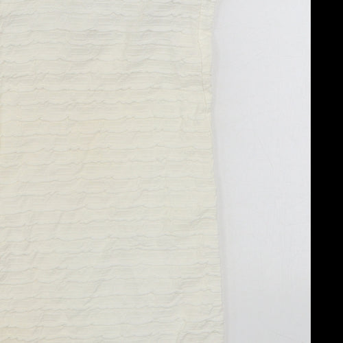 Topshop Womens White Cotton Bodycon Size 8 Off the Shoulder Pullover