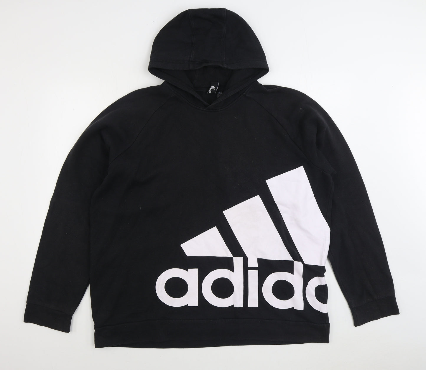 adidas Mens Black Cotton Pullover Hoodie Size XL