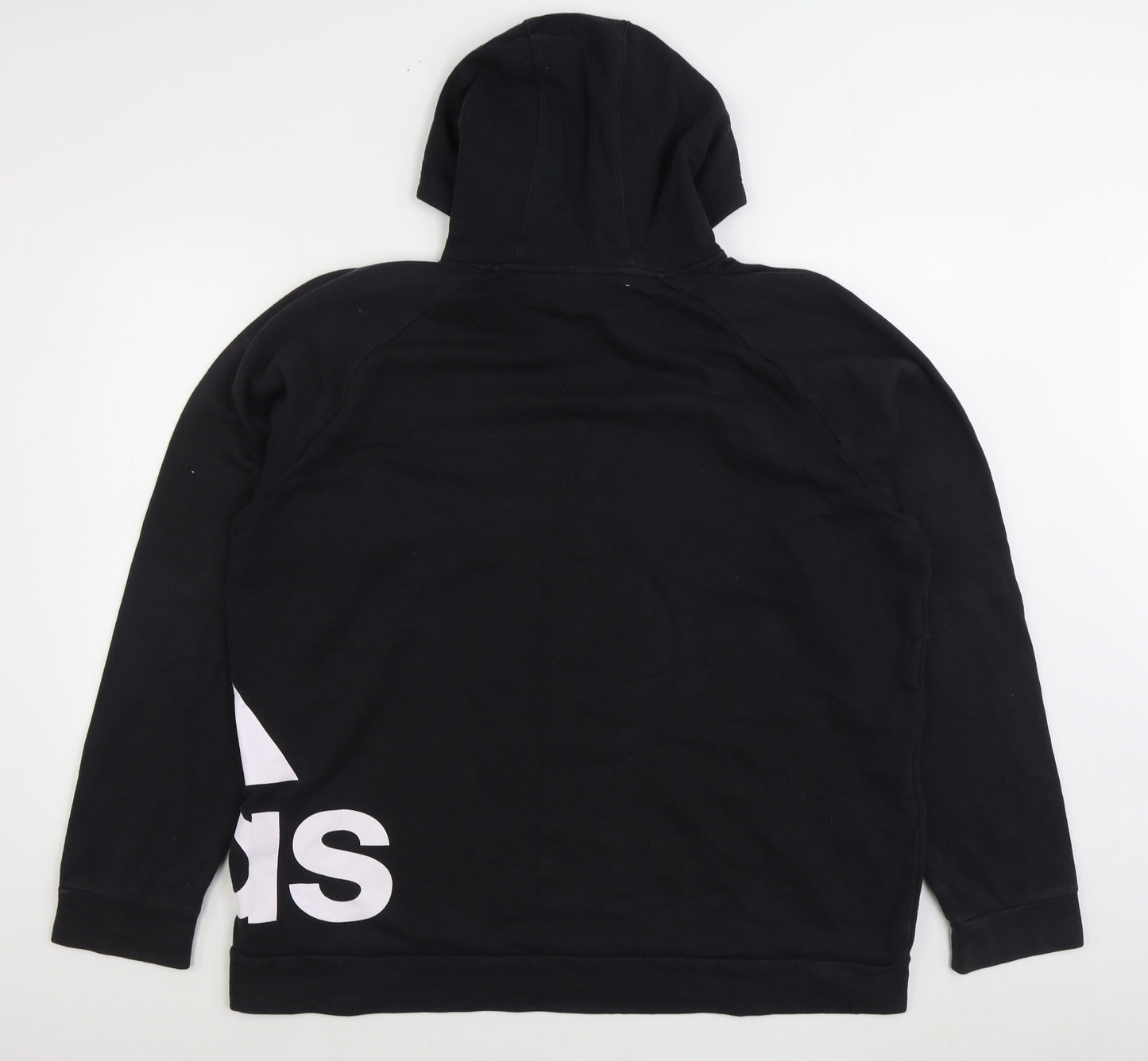 adidas Mens Black Cotton Pullover Hoodie Size XL