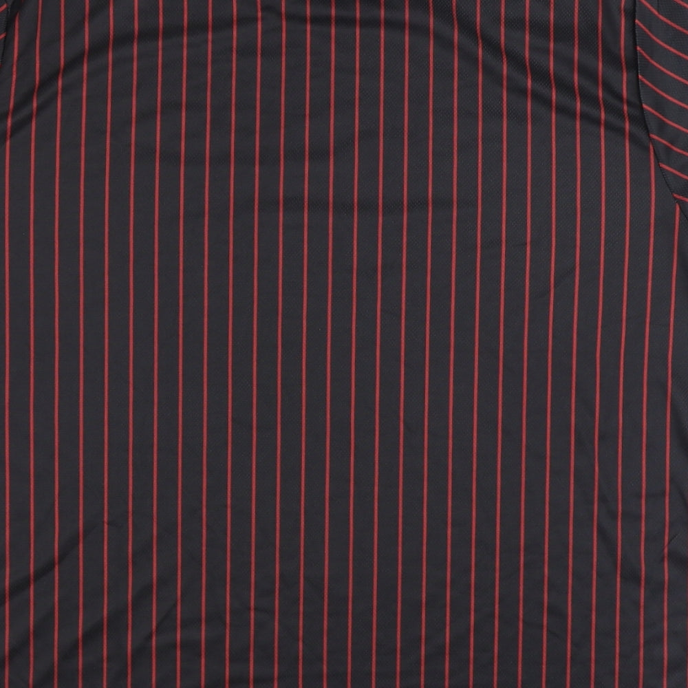 Pep&CO Mens Black Striped Polyester T-Shirt Size L Round Neck - Reckless