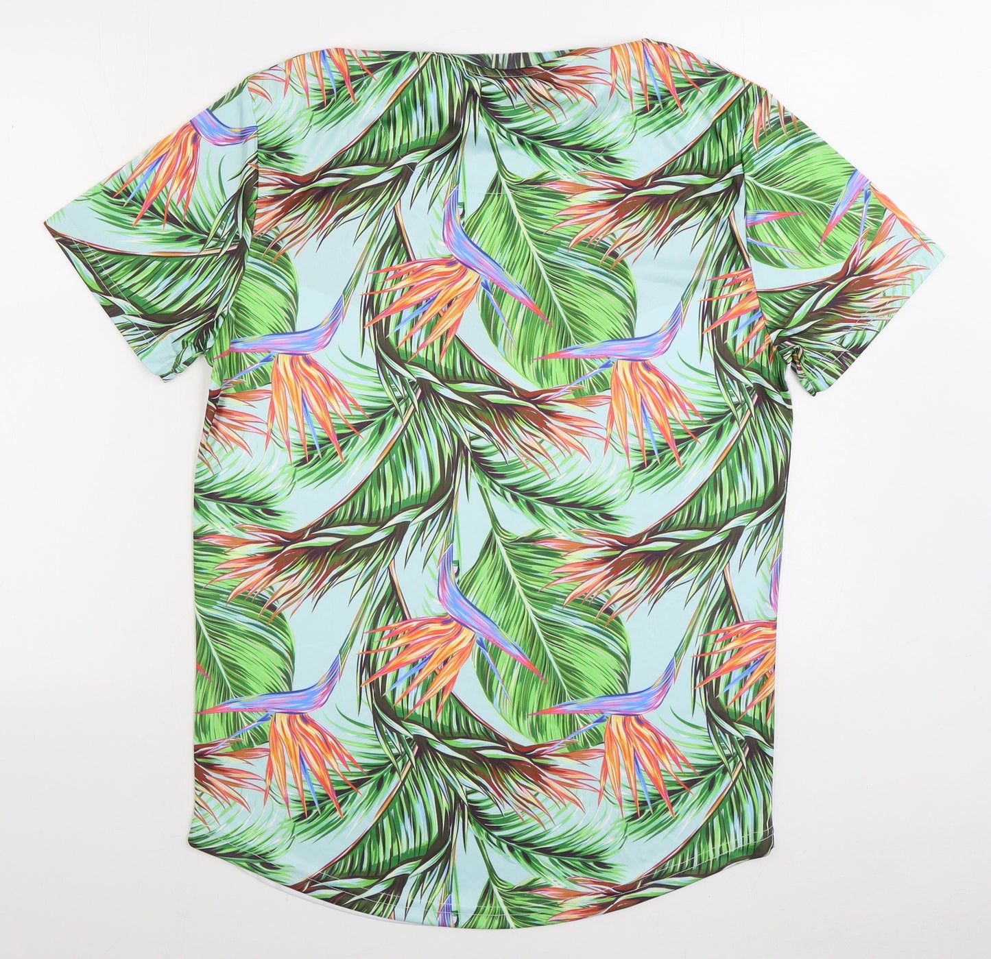 Beck & Hersey Mens Multicoloured Geometric Polyester T-Shirt Size XL Round Neck