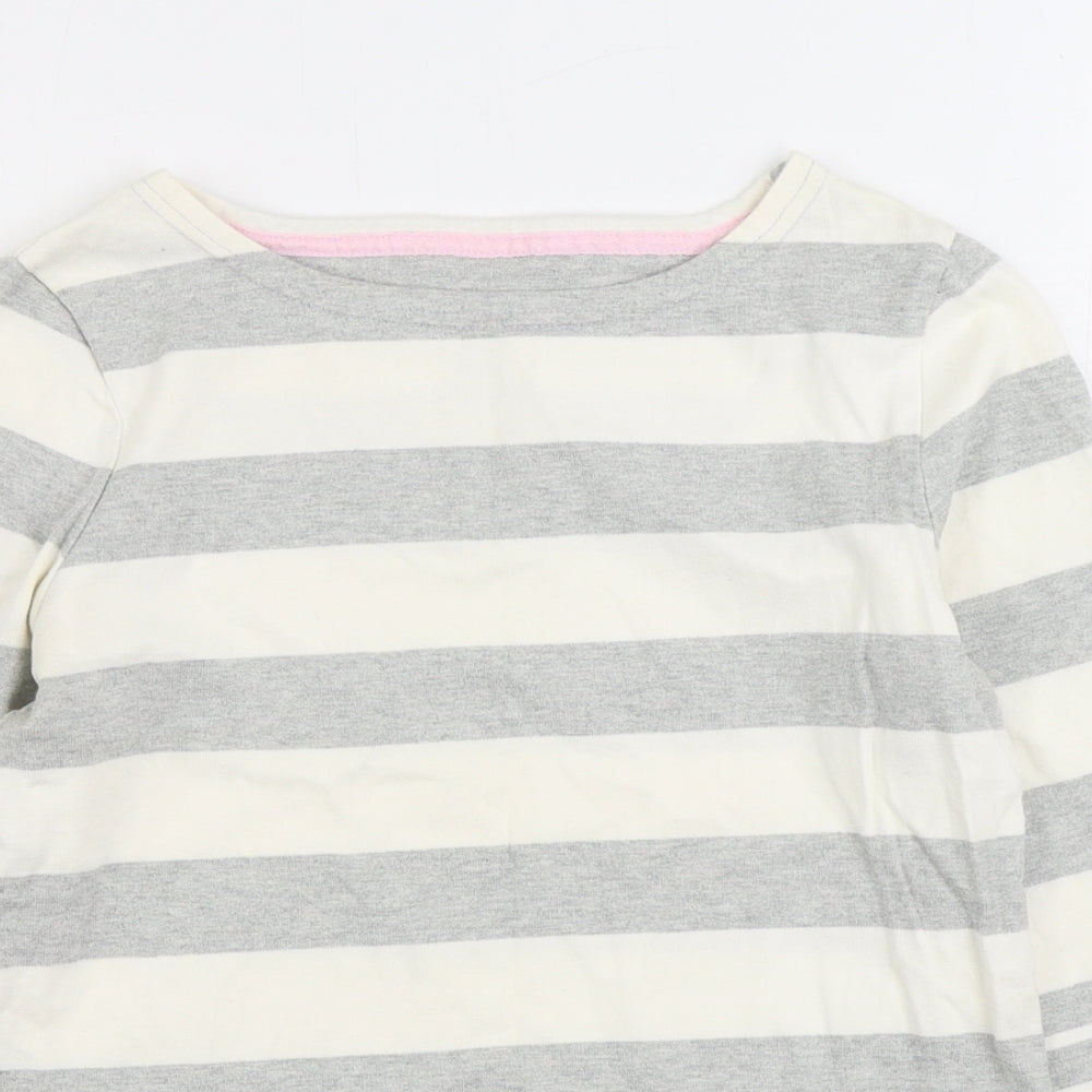 Joules Womens Grey Striped 100% Cotton Pullover Sweatshirt Size 8 Pullover