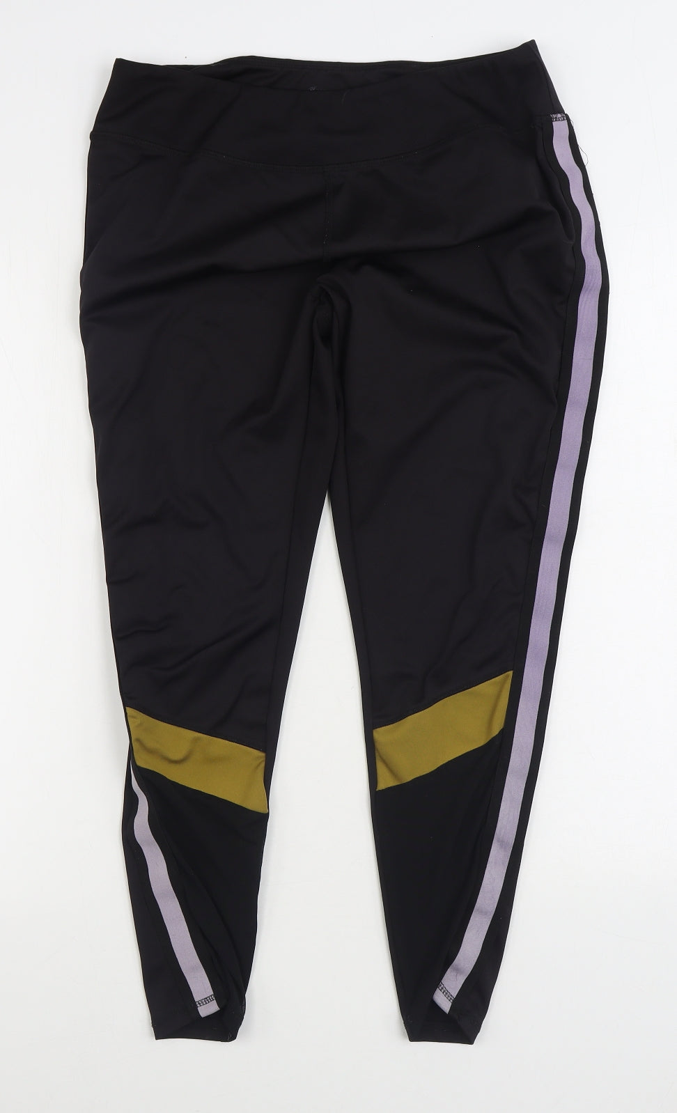 Workout Womens Black Polyester Jogger Leggings Size L L27 in