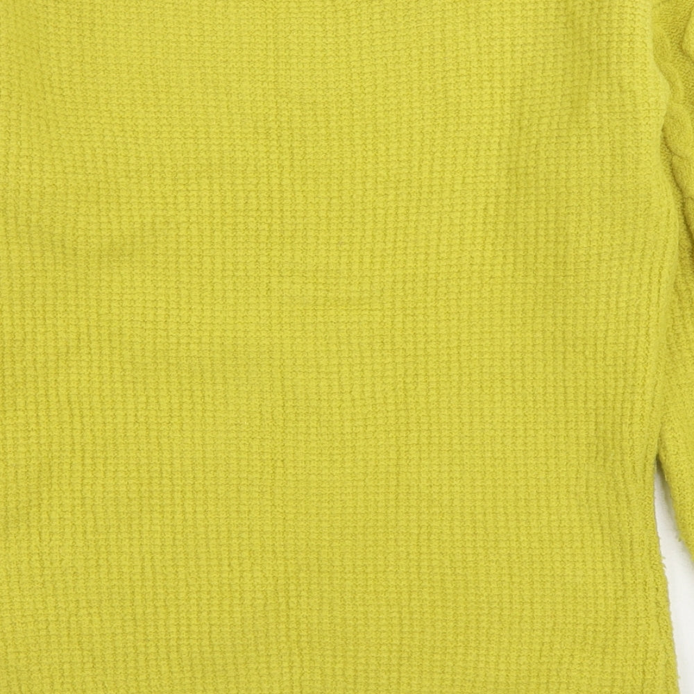 Joe Browns Womens Yellow V-Neck Acrylic Pullover Jumper Size 10