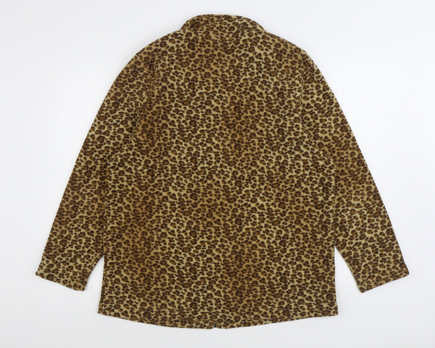 Preworn Womens Brown Animal Print Jacket Size 16 Zip