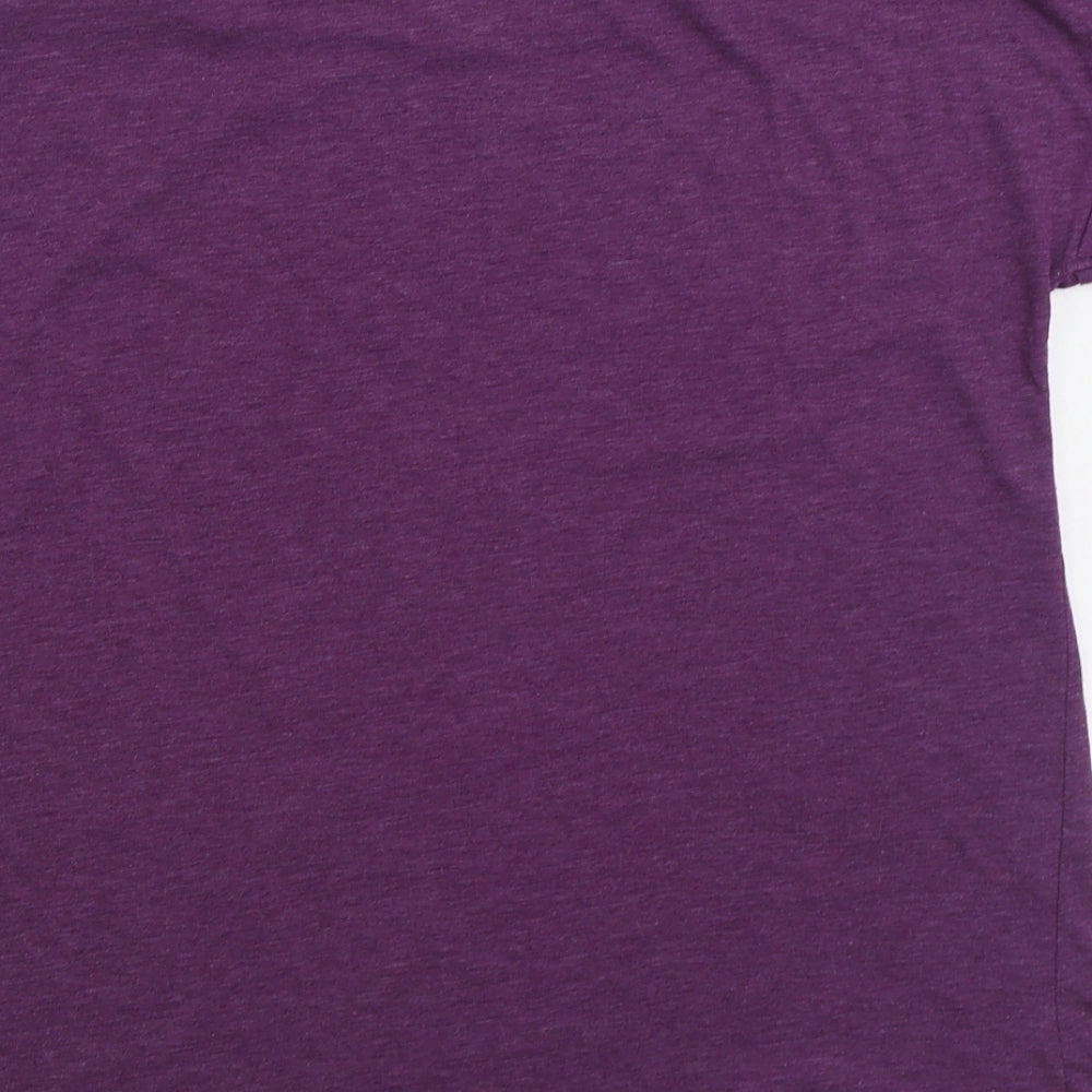 NEXT Womens Purple Cotton Basic T-Shirt Size M Boat Neck - Love