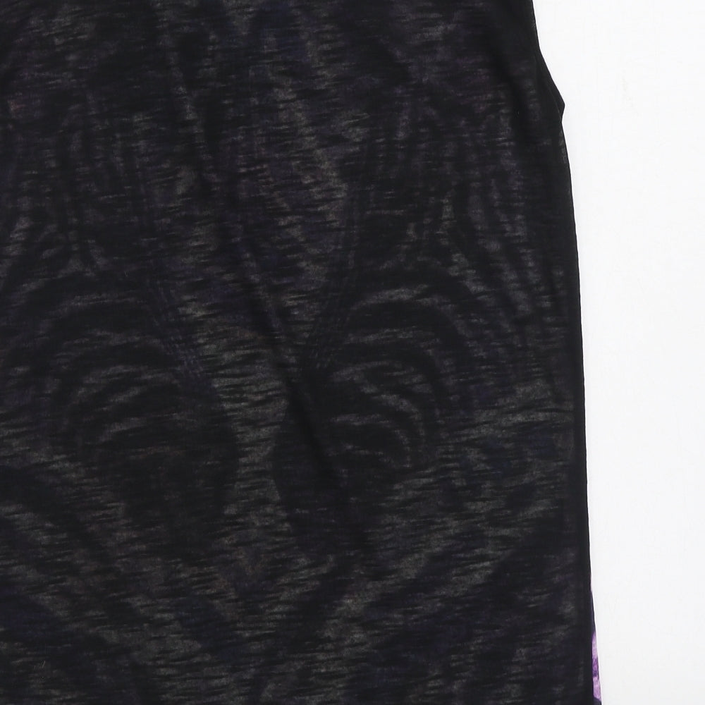Atmosphere Womens Purple Animal Print Polyester Basic Tank Size 14 Scoop Neck - zebra