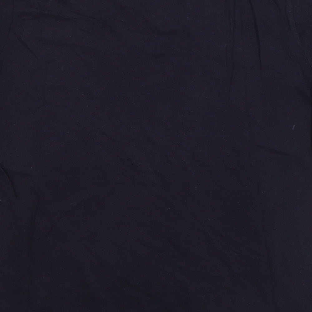Pep&Co Mens Black Cotton T-Shirt Size L Round Neck - new York