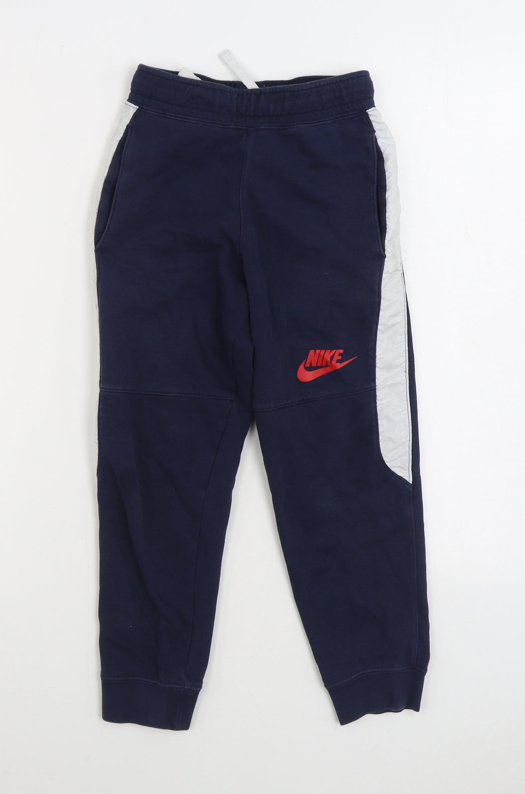 Nike Boys Blue Cotton Jogger Trousers Size 9-10 Years Regular Drawstring