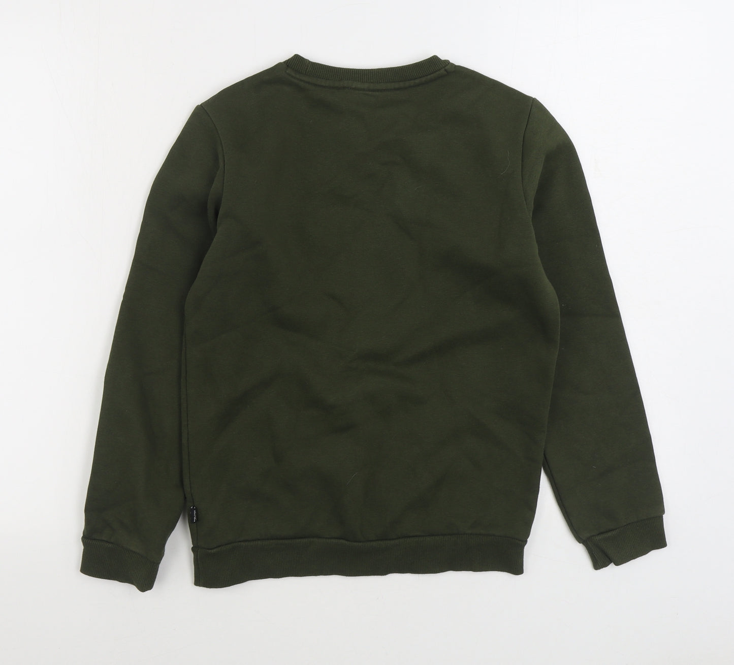 PUMA Boys Green Cotton Pullover Sweatshirt Size 11-12 Years Pullover