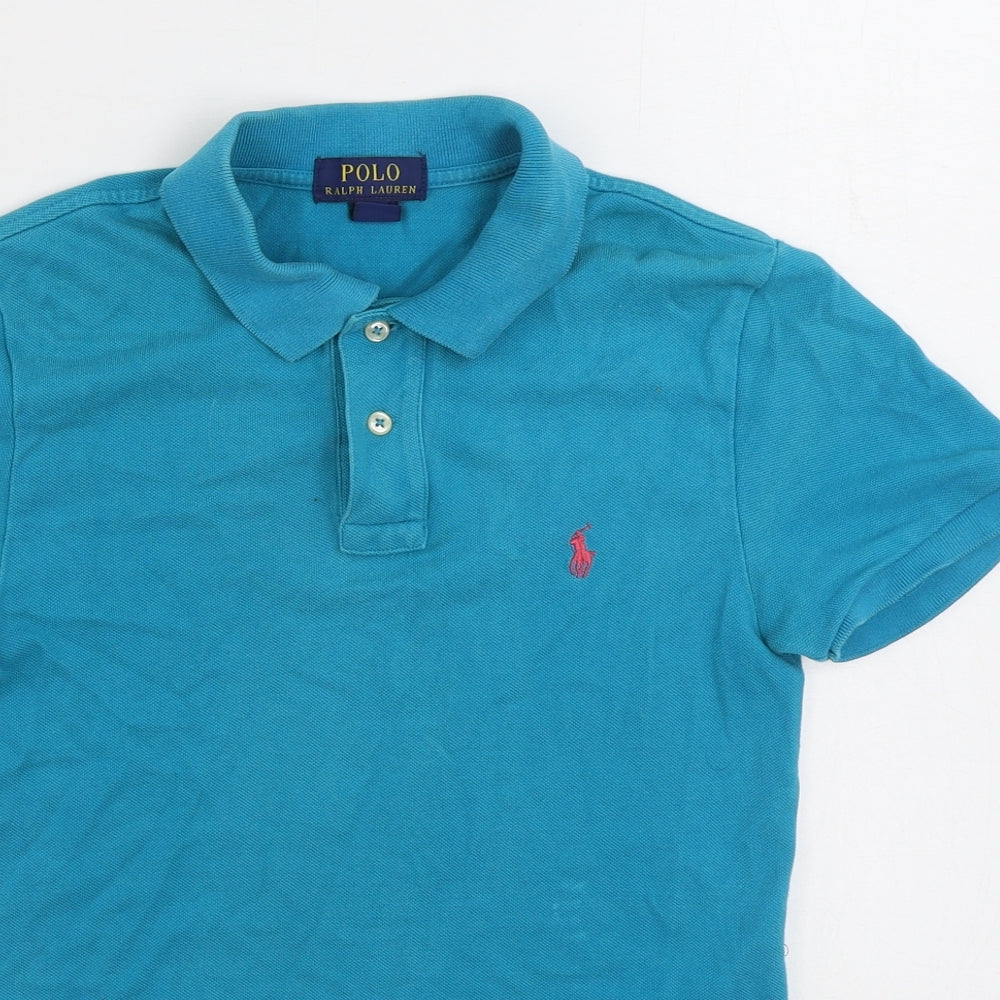 Polo by Ralph Lauren Boys Blue 100% Cotton Pullover Polo Size 11-12 Years Collared Pullover
