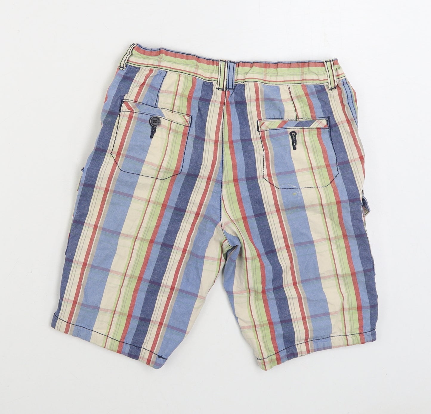 Nutmeg Boys Multicoloured Striped Cotton Cargo Shorts Size 10-11 Years Regular Zip