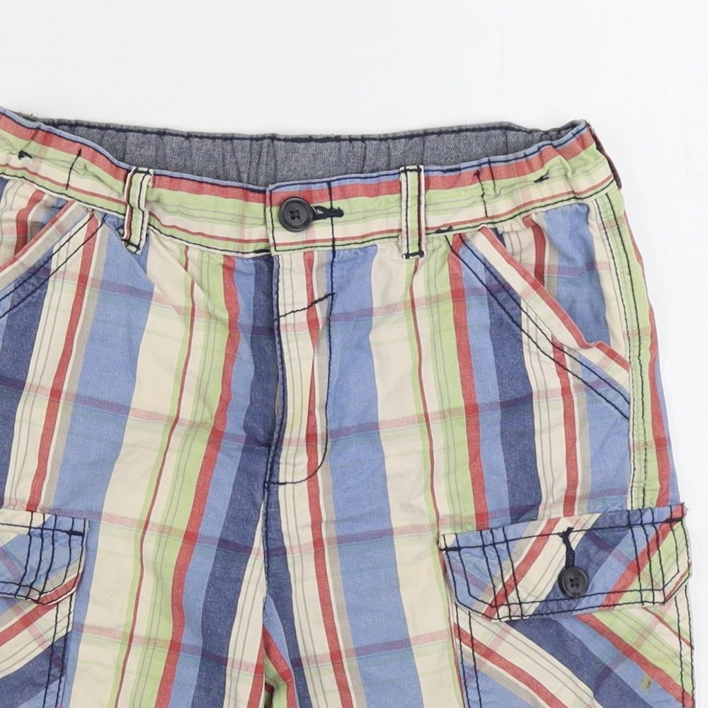 Nutmeg Boys Multicoloured Striped Cotton Cargo Shorts Size 10-11 Years Regular Zip