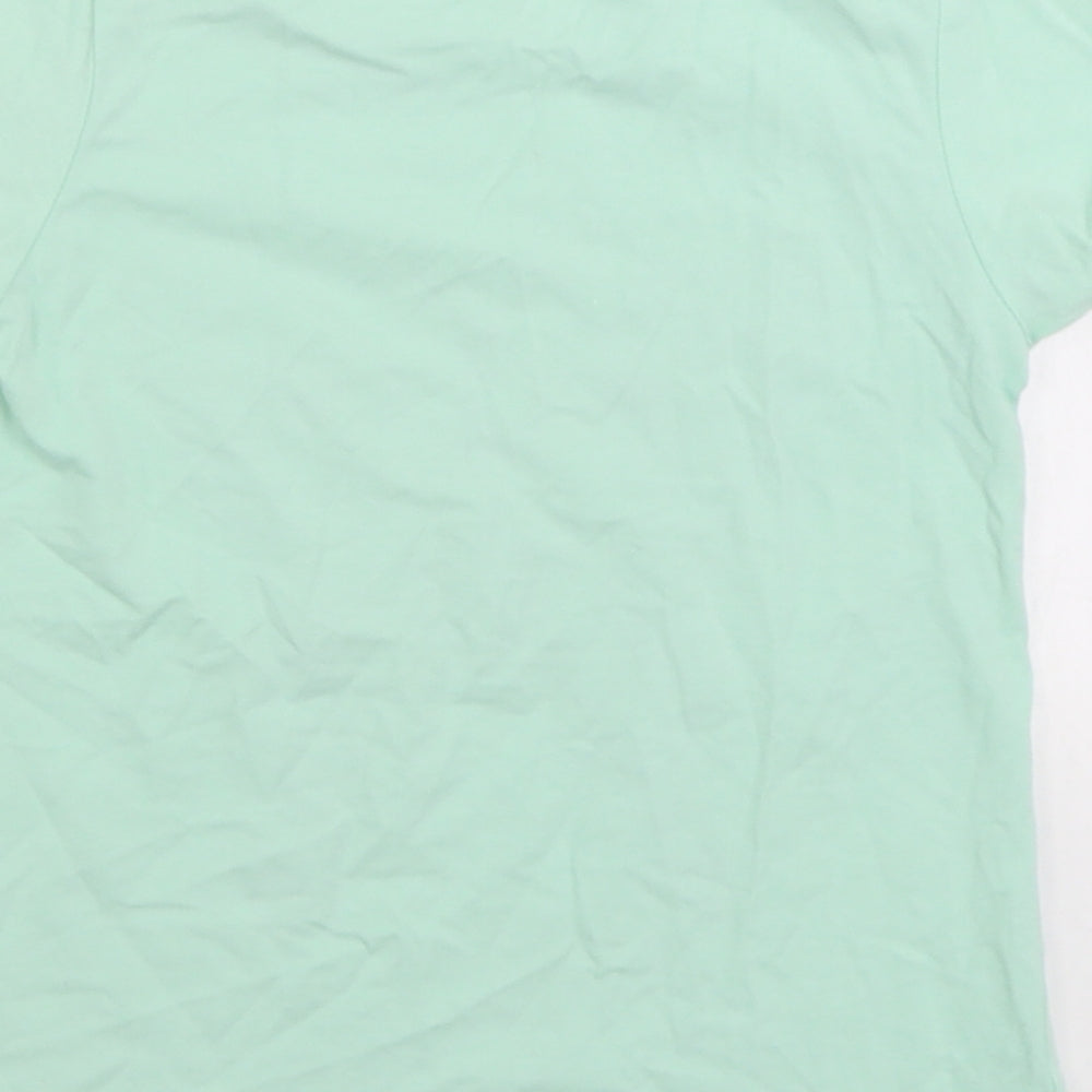 Breeze Girls Green Cotton Basic T-Shirt Size 5 Years Round Neck Pullover - Butterfly