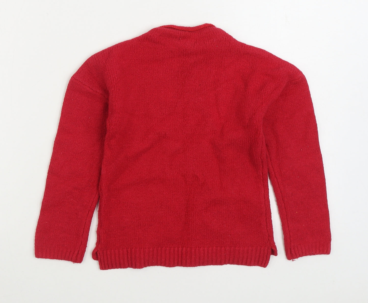 Isaac Mizrahi Girls Red High Neck Cotton Pullover Jumper Size 5-6 Years Pullover - Love Hearts