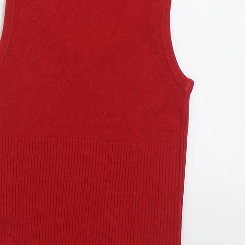 BHS Girls Red Acrylic Basic Tank Size 4 Years Scoop Neck Pullover
