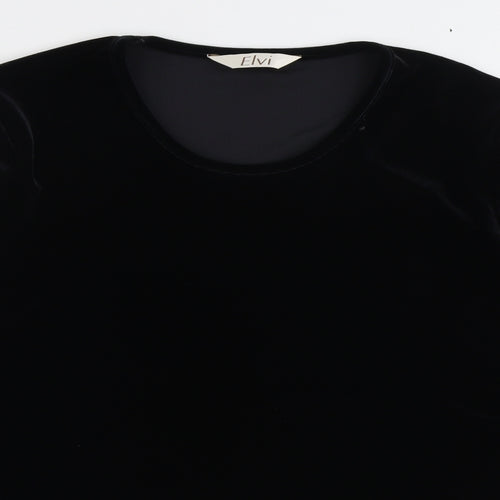 ELVI Womens Black Polyester Pullover Sweatshirt Size M Pullover