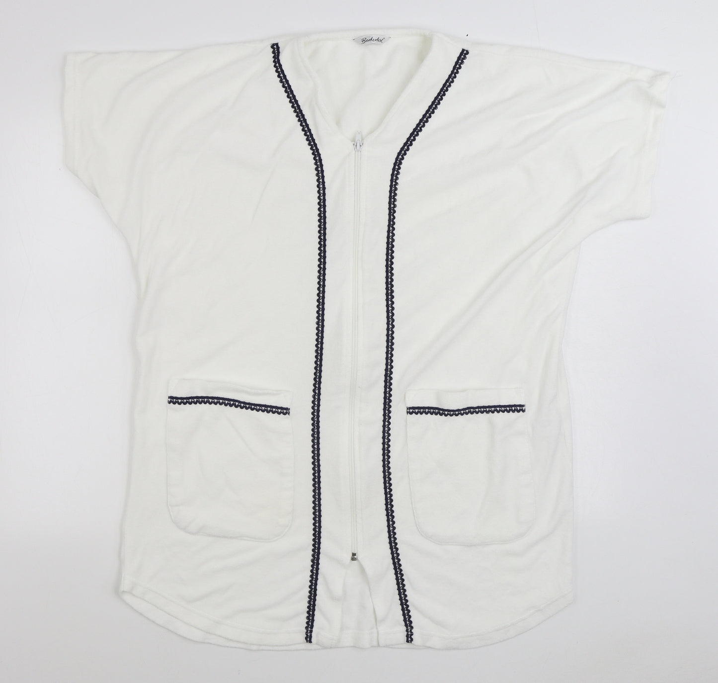 Berkertex Womens White Jacket Size 18 Zip