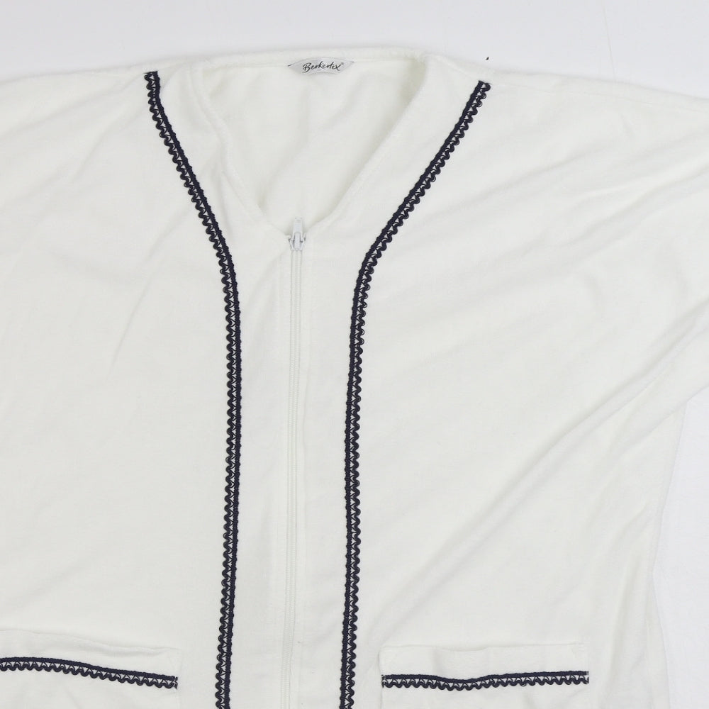 Berkertex Womens White Jacket Size 18 Zip