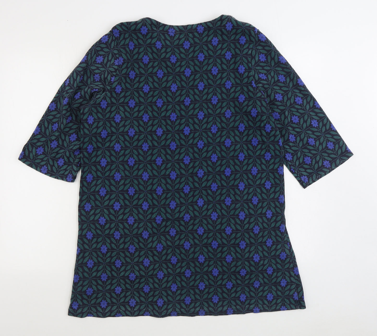 Seasalt Womens Multicoloured Geometric Cotton Jumper Dress Size 16 V-Neck Pullover