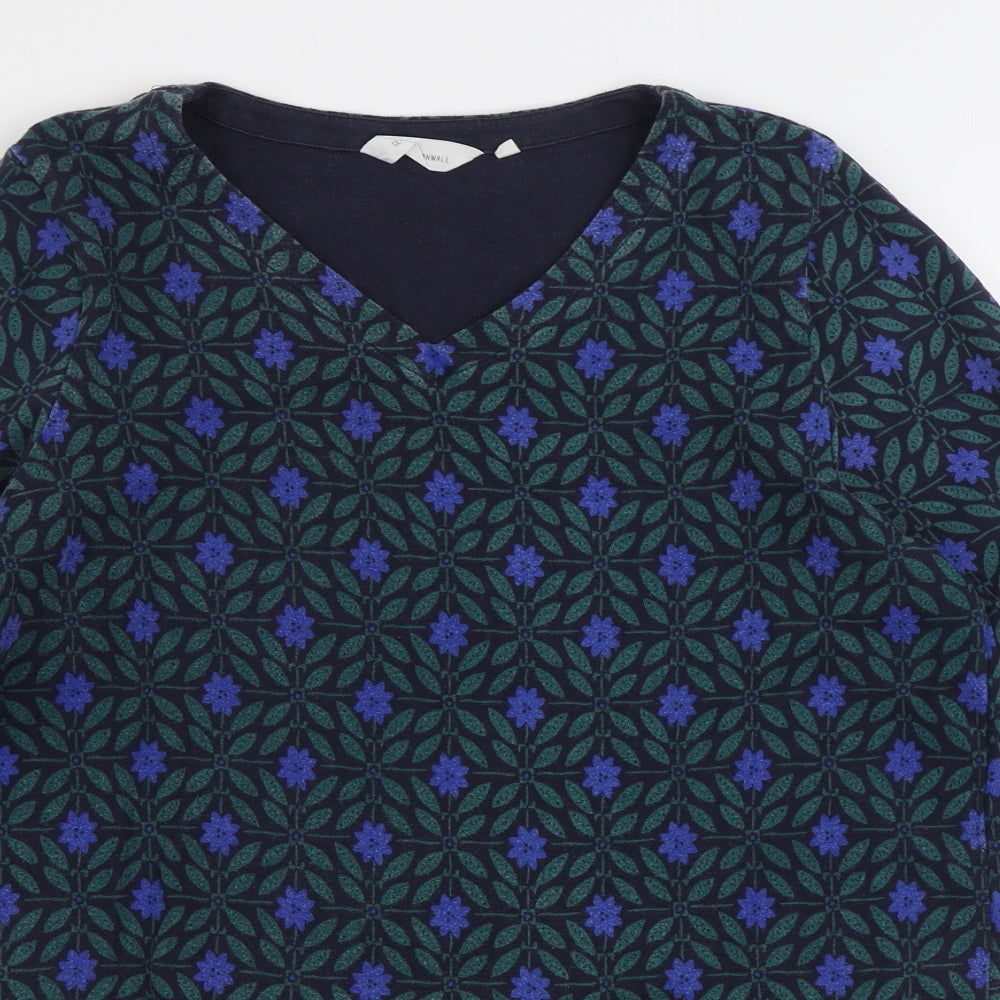 Seasalt Womens Multicoloured Geometric Cotton Jumper Dress Size 16 V-Neck Pullover