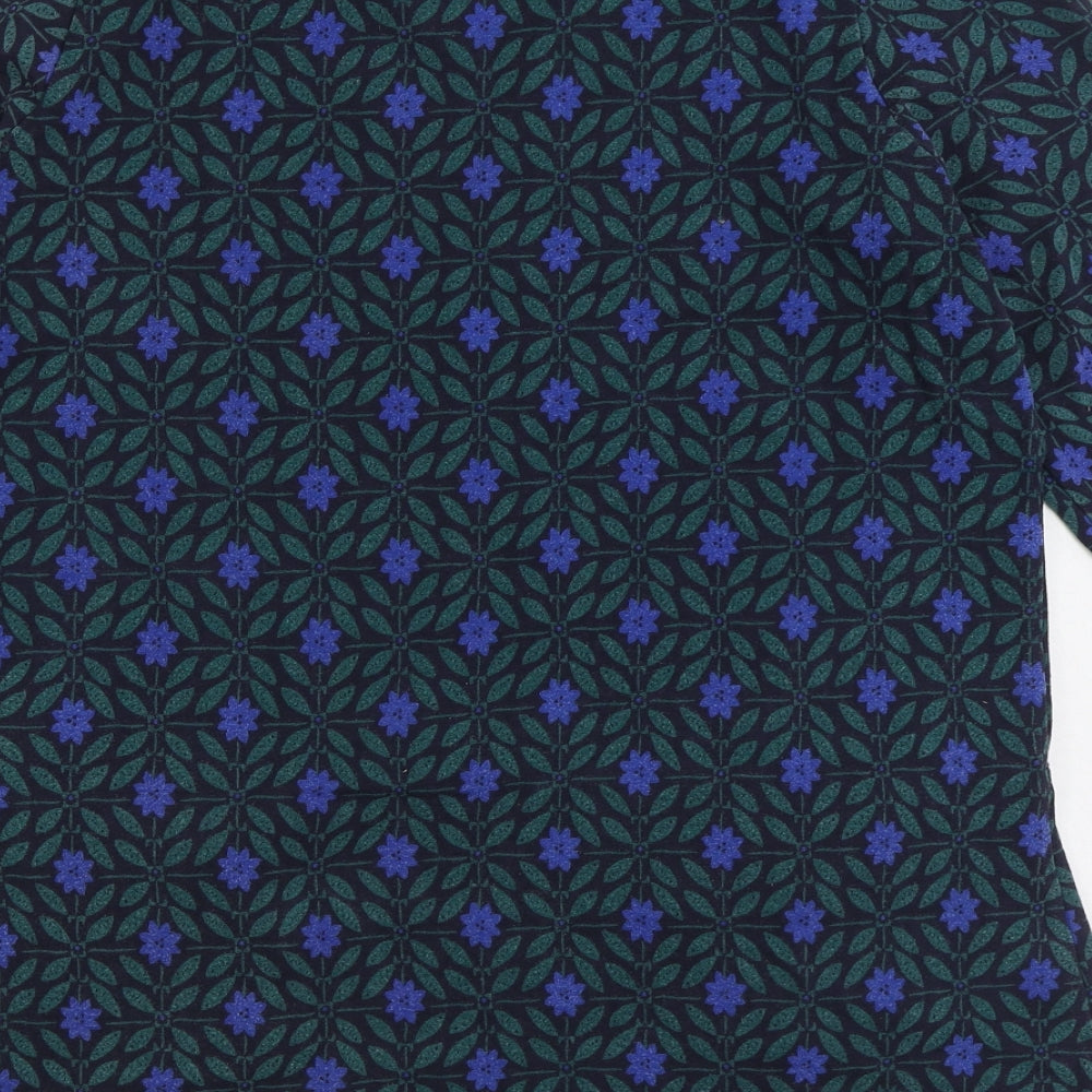 Seasalt Womens Multicoloured Geometric Cotton Jumper Dress Size 16 V-Neck Pullover