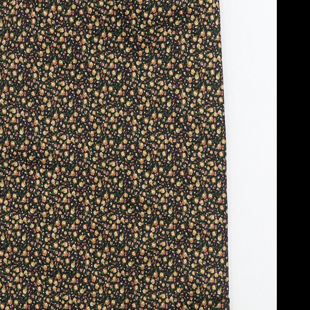 SheIn Womens Multicoloured Geometric Polyester Straight & Pencil Skirt Size M Zip