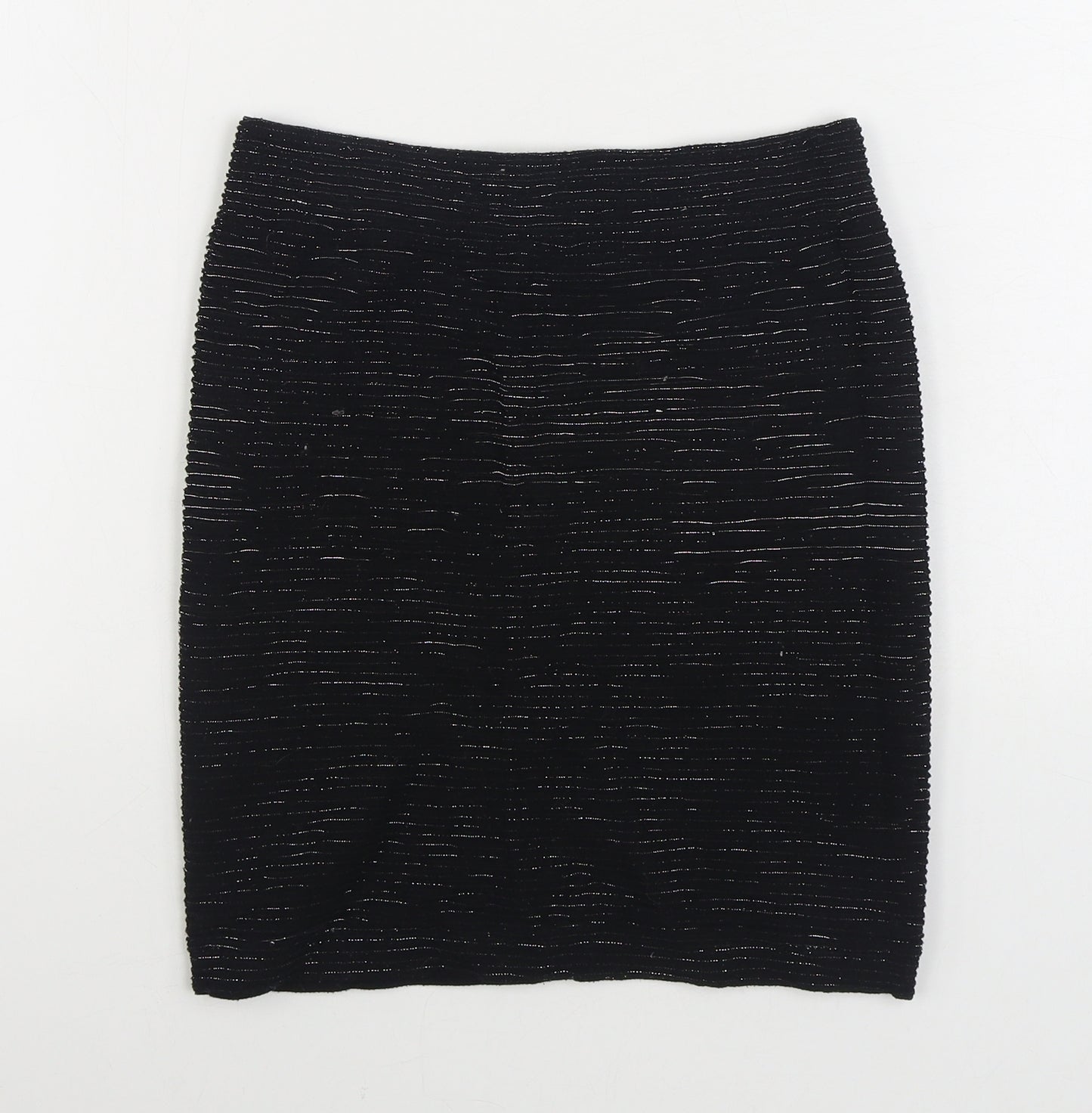 New Look Womens Black Nylon Straight & Pencil Skirt Size S