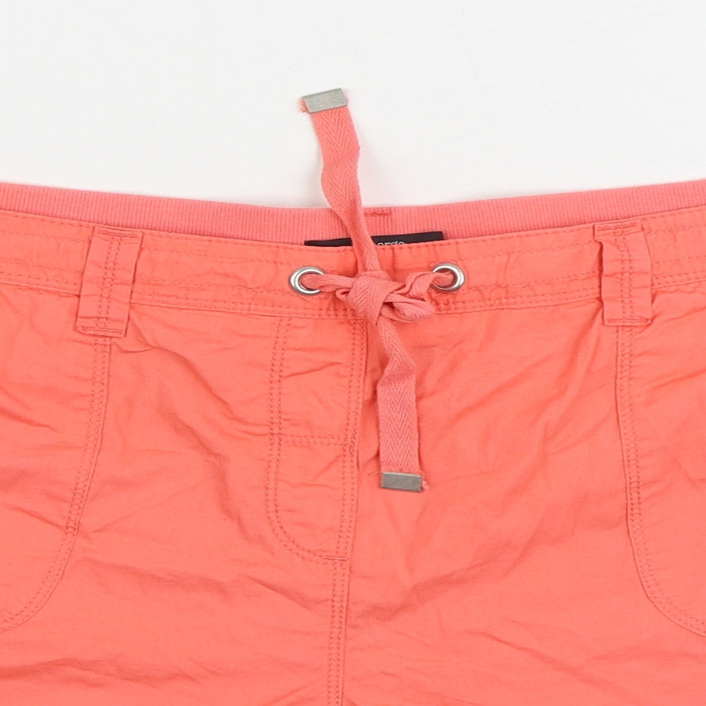 George Womens Pink Cotton Cargo Shorts Size 16 Regular Tie
