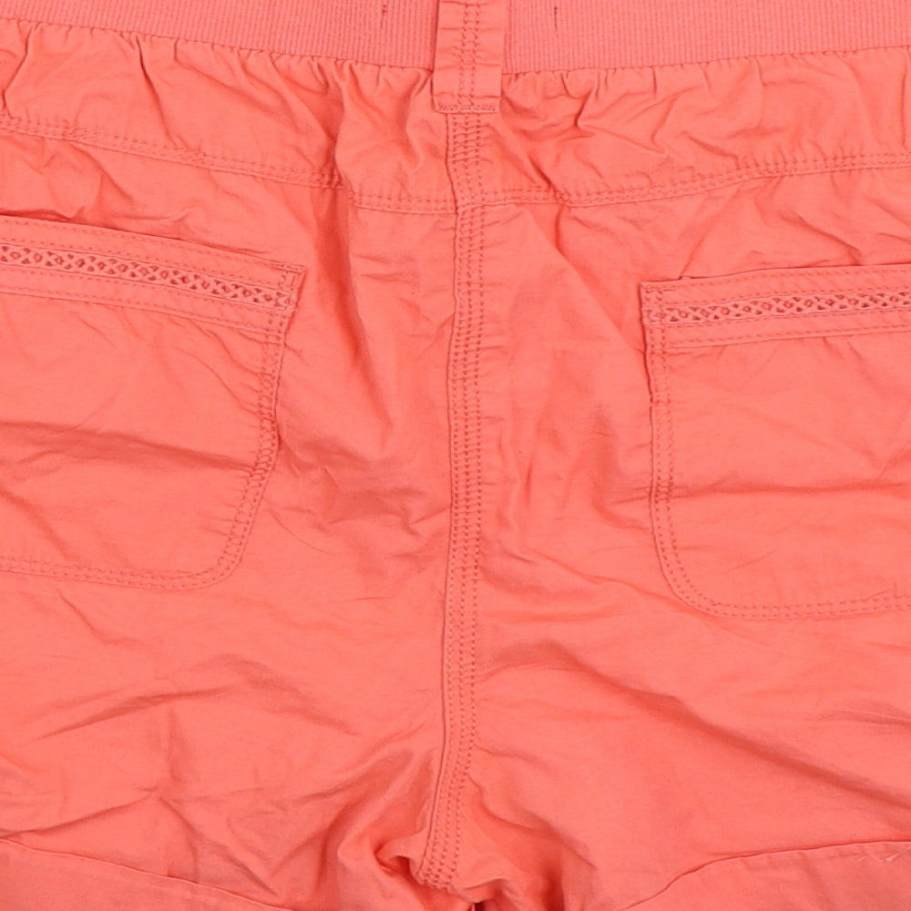 George Womens Pink Cotton Cargo Shorts Size 16 Regular Tie