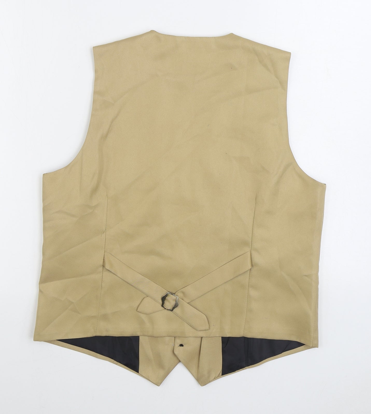 Linduomao Mens Brown Polyester Jacket Suit Waistcoat Size M
