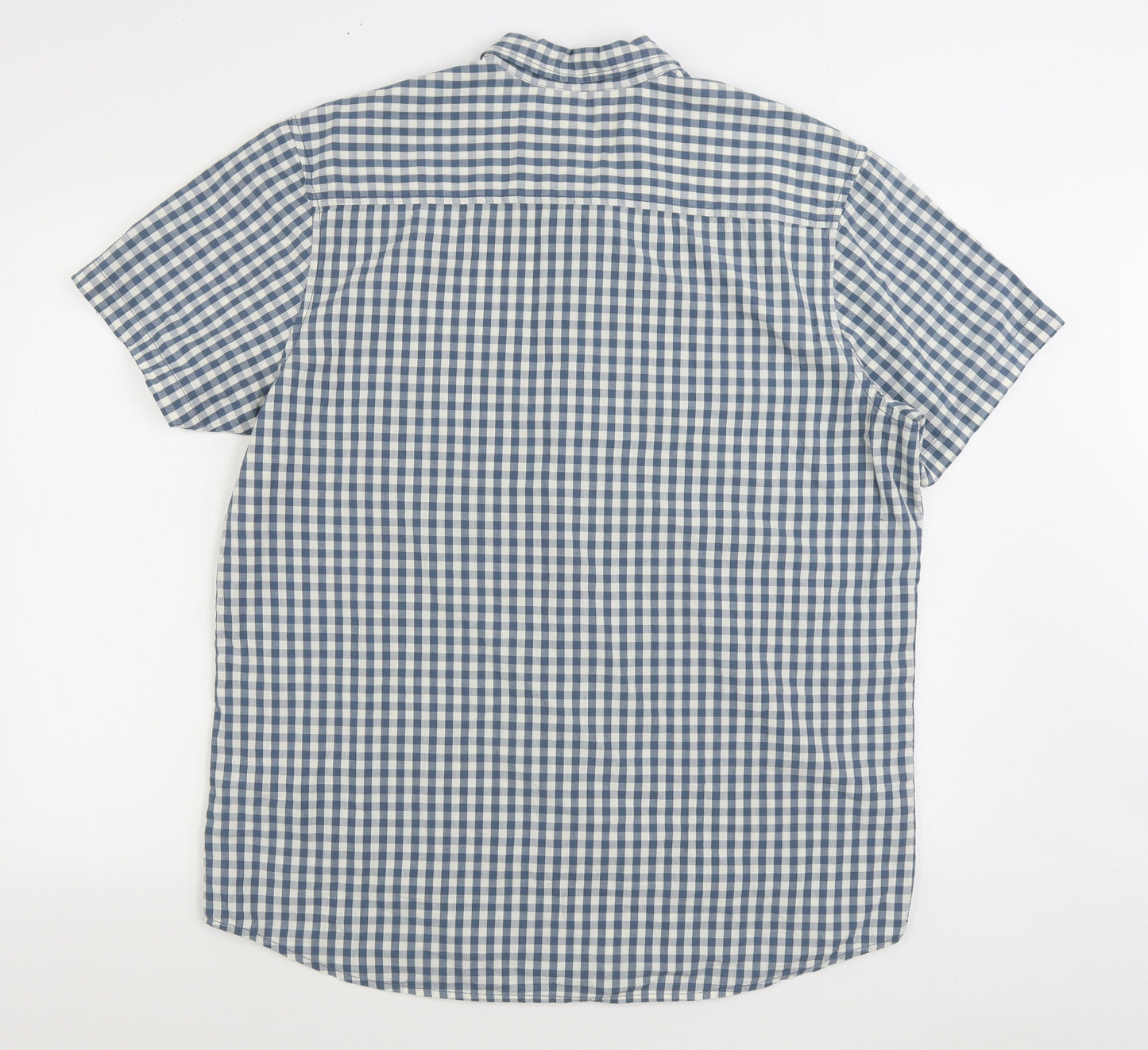 Cedar Wood State Mens Blue Check Cotton Button-Up Size XL Collared Button